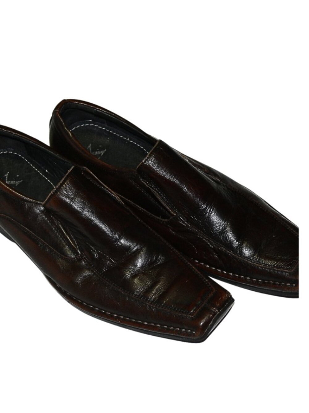 Calvin Klein Forbes Men’s Brown Leather Slip-On Loafers Dress Shoes Size 8